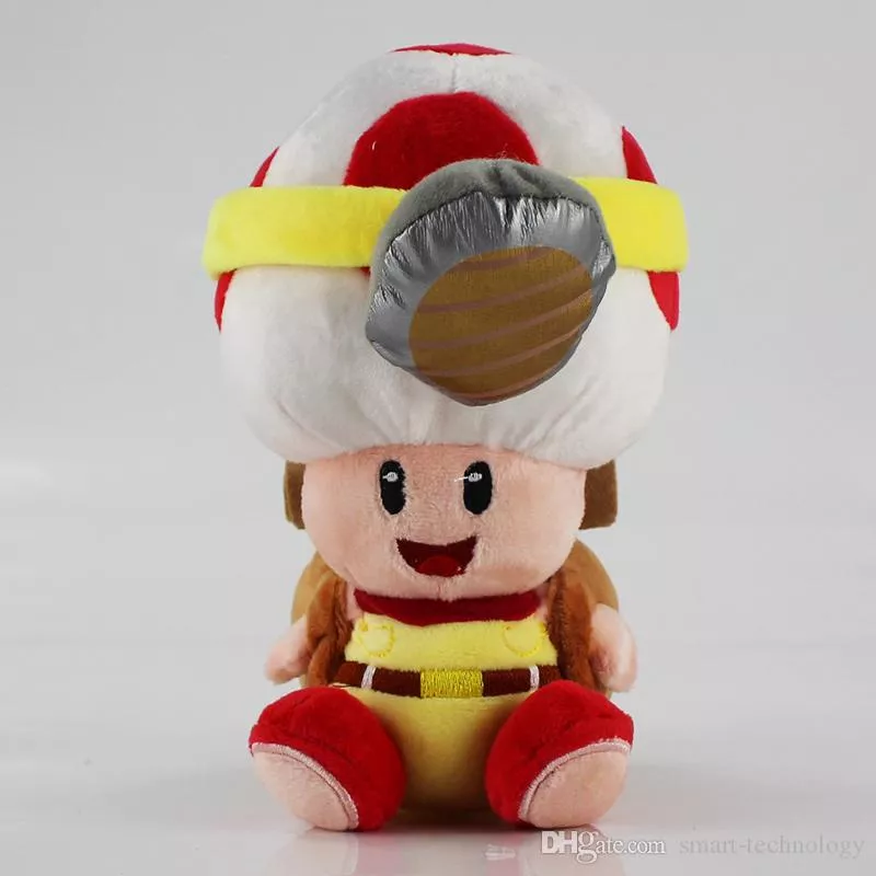 Pelúcia 2 Peças Super Mario Bros Capitão Cogumelo 20cm