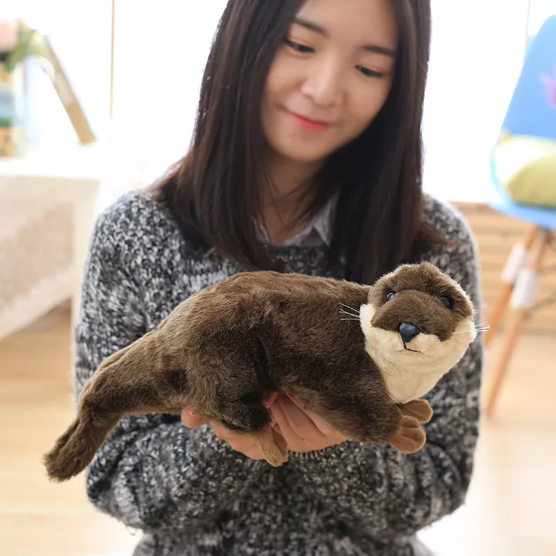 pelucia 40cm simulacao lontra pelucia brinquedos animais enchidos Suihyung chinelos das crianças meninos meninas inverno quente fluffy chinelos macio peludo casa indoor sapatos crianças animais de pelúcia sapatos de algodão