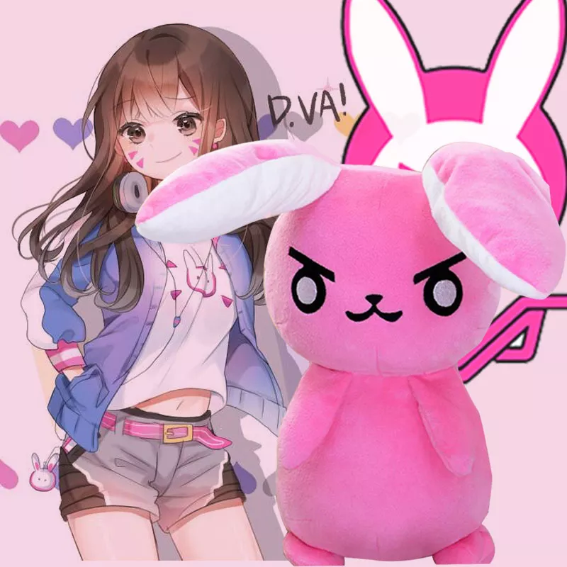 Pelúcia 50cm jogo overwatch rosa dva coelho pelúcia brinquedos o último bastion ow ganymede solf pelúcia travesseiro brinquedos para crianças presentes