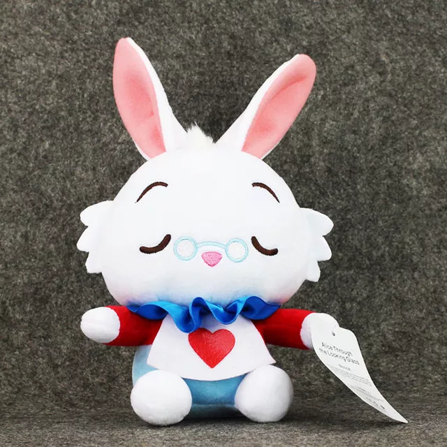 pelucia alice atraves do espelho coelho branco 24cm Action Figure Alice no Pais das Maravilhas Bunny Doll PVC Action Figure Collectible Model Toy 13CM