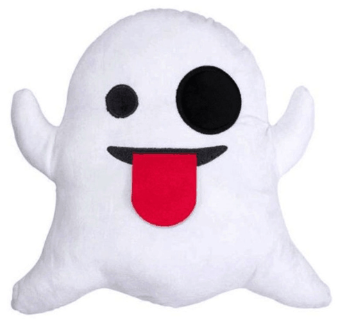 Pelúcia Almofada Emoji Emoticon Fantasma 32cm