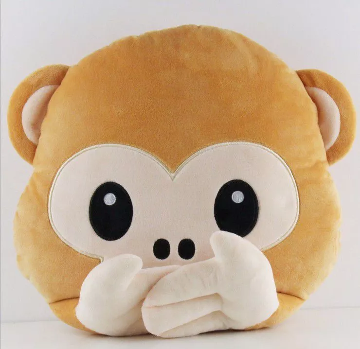 pelucia almofada emoji macaco 30cm 1 Almofada Emoji Emoticon Aliviado 32cm