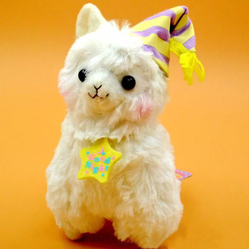 Pelúcia Alpaca Colorida Pijamas Branca 17cm