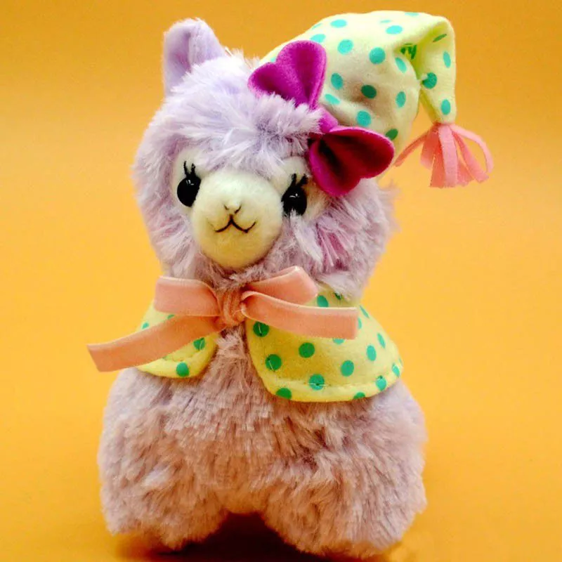 Pelúcia Alpaca Colorida Pijamas Roxo 17cm