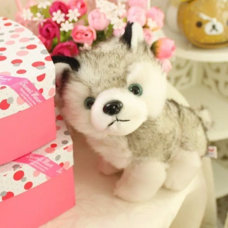Pelúcia Animal Cão Cachorro Husky 18cm