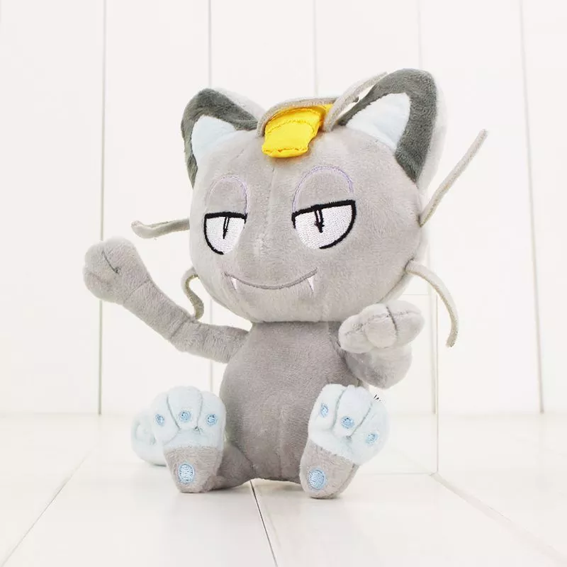 Pelúcia Anime Pokemon Meowth Forma de Alola 18cm