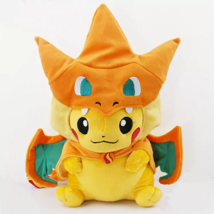 Par De Pelúcia Pokémon Pikachu Cosplay Mega Charizard X E Y