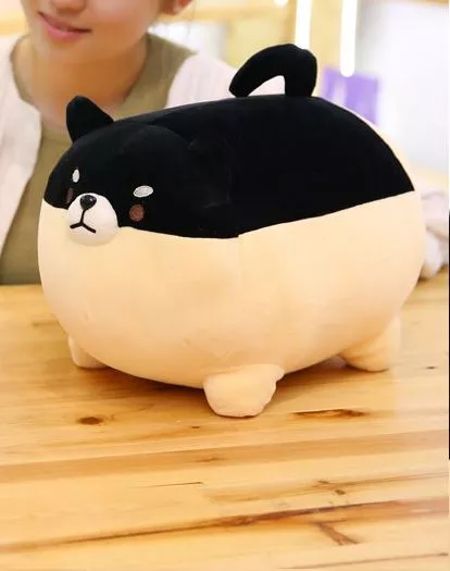 Pelúcia Corgi Shiba Inu Preto 40cm