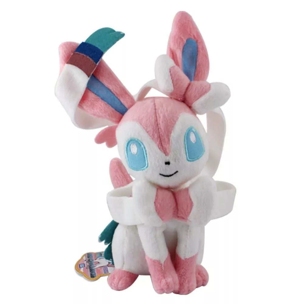 pelucia cosplay anime pokemon eevee sylveon center poke 22cm Bolsa 29cm saco de pelúcia brinquedo grande capacidade mochila kuromied lolied shouder saco boneca adorável pingente bolsa brinquedo presente da namorada