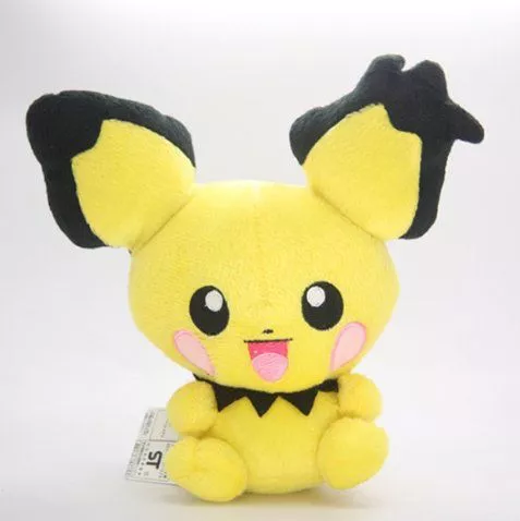 pelucia cosplay anime pokemon pichu gizamimi 20cm Action Figure Pokebola Pokemon Pikachu Cosplay Branco/Preto