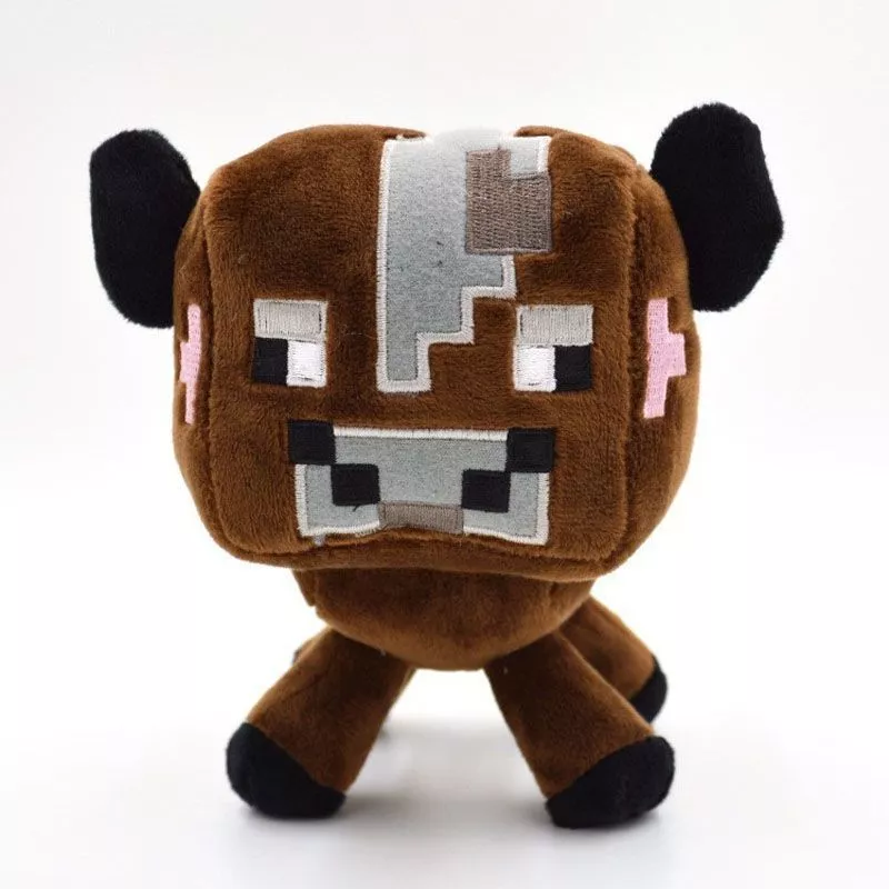 pelucia cosplay minecraft cow 16cm 1 Arma 1pc minecraft criativo luminoso vocal diamante espada machado arco e flecha crianças brinquedo luminosa espada presente para crianças unisex