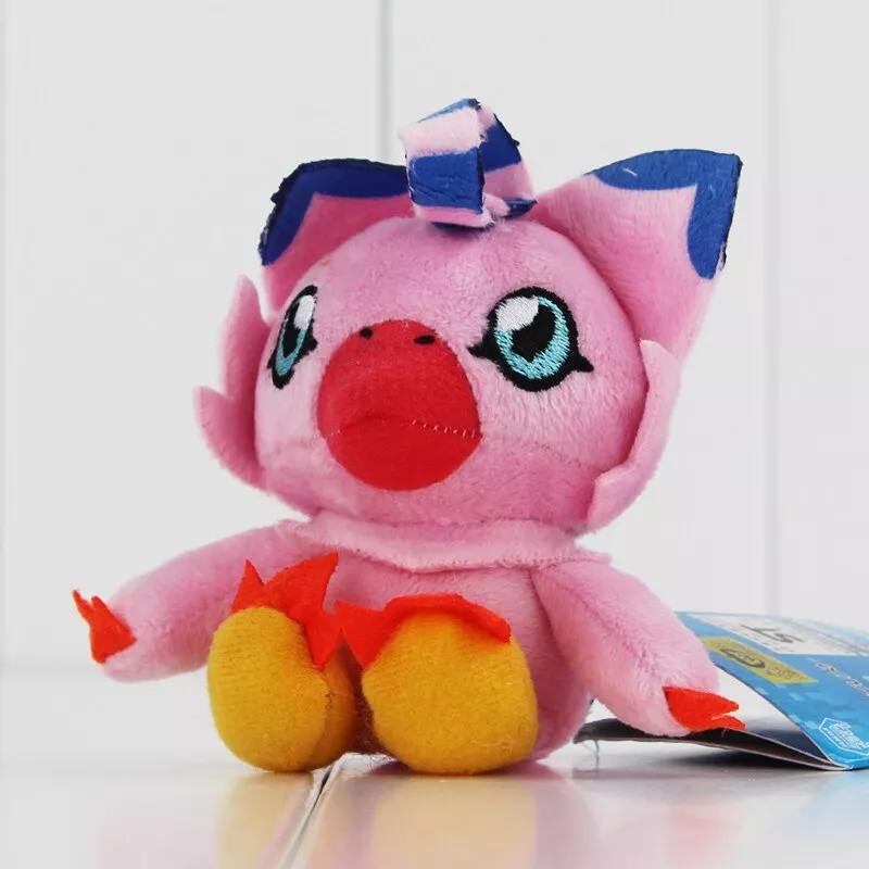 pelucia digimon piyomon anime 10cm Colar Digimon Adventure monstro digital coragem/amizade/amor/esperança evolução crachá pingente magnético colar corda coleção presente