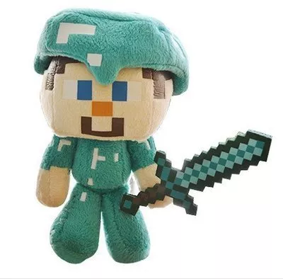 pelucia minecraft brinquedo de pelucia conjunto 18cm zombie bat enderman Arma 1pc minecraft criativo luminoso vocal diamante espada machado arco e flecha crianças brinquedo luminosa espada presente para crianças unisex