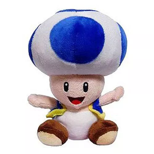 Pelúcia Nintendo Super Mario Bros. Toad Azul 18cm