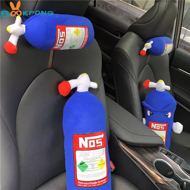 Pelúcia NOS óxido nitroso garrafa travesseiro brinquedo de pelúcia turbo jdm almofada presente decoração encosto de cabeça assento capa do carro pescoço resto decoração