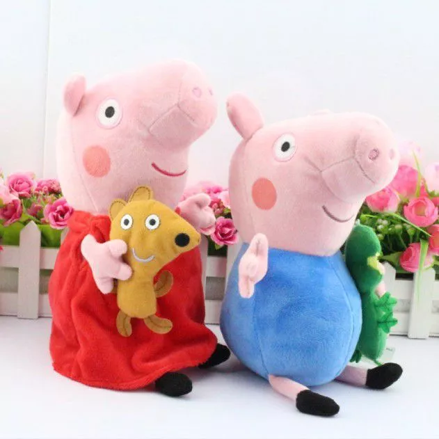 Pelúcia Peppa Pig + George Long Jump Barato Alta Qualidade Lançamento 30cm