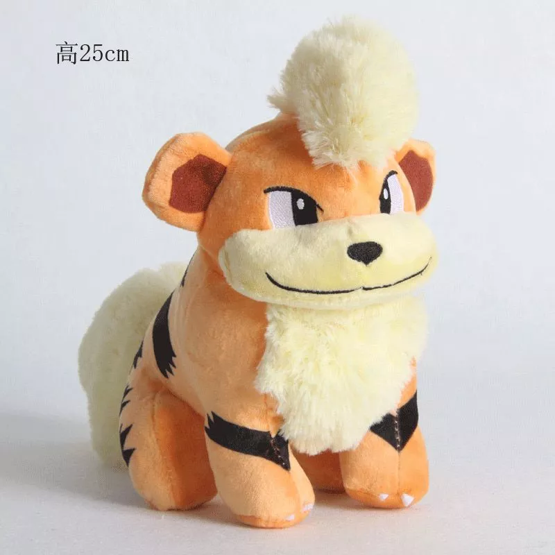 Pelúcia Pokemon 25cm kawaii growlithe brinquedos de pelúcia boneca growlithe brinquedo de pelúcia macio animais de pelúcia brinquedos para crianças presentes de natal