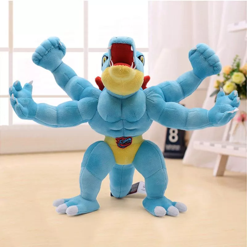 pelucia pokemon40cm feraligatr machamp anime boneca de pelucia brinquedo animal de Pelúcia Fall Guys 40cm anime brinquedos de pelúcia jogo bonito dinossauro plushie brinquedos pequeno dinossauro bonecas de pelúcia presentes de aniversário para crianças presentes de pelúcia tesouro