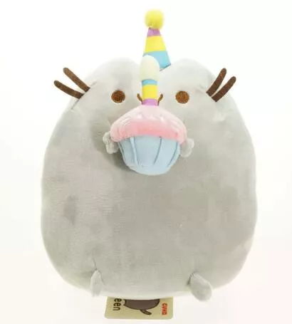 Pelúcia Pusheen Gato Facebook Cake Cinza 25cm
