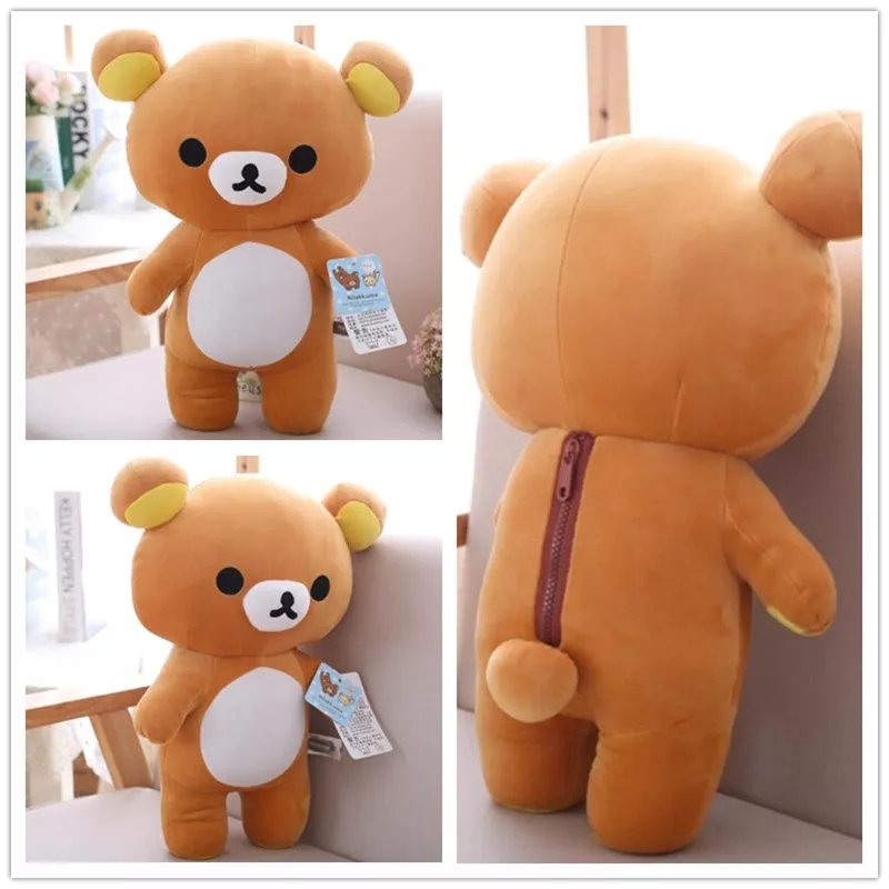 pelucia rilakkuma 35 cm 60 centimetros venda quente kawaii tamanho grande brown urso Capinha celular iphone case Proteção da lente da câmera caso do telefone para o iphone 11 12 pro max 8 7 6s mais xr xsmax x xs se 2020 12 cor doces capa traseira macia