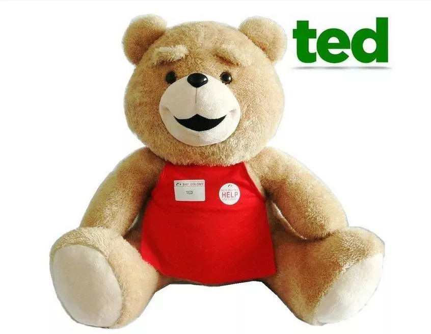 Brinquedo Pelúcia Urso Ted com Avental Vermelho: Filme Ted 2 Teddy