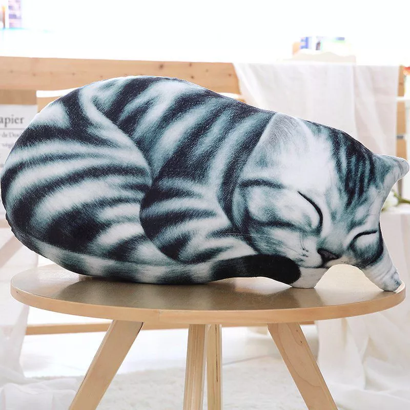 pelucia travesseiro gato realista cinza 60cm 3d Travesseiro de pelúcia fofo de bolha, 24cm, desenhos animados, copo de chá, travesseiro de pelúcia com tubos de sucção, realista, almofada de volta recheada, brinquedos de comida boba engraçados para meninas