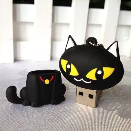pen drive animal gato cat preto 4gb a 32gb Pen Drive Modelo Osso de Cão Branco 4GB a 32GB
