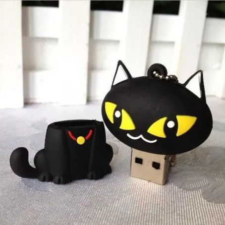 Pen Drive Animal Gato Cat Preto 4GB a 32GB