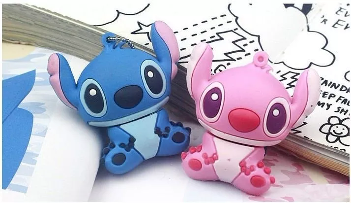 Pen Drive Disney Stitch Rosa  e Azul 2GB a 64GB