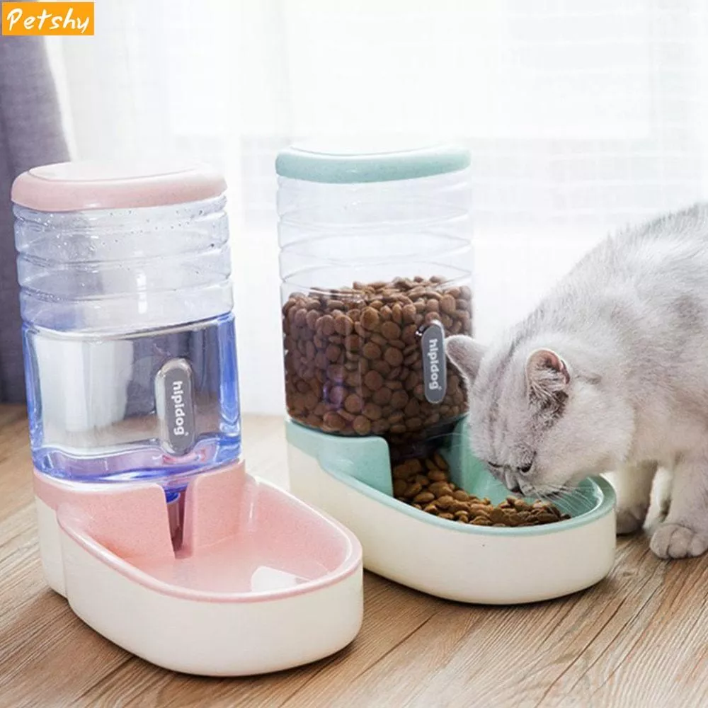petshy 3.8l pet cat automatic feeders plastic dog water bottle large capacity food 3.8L Dog Automatic feeders plastic water bottle for cat bowl feeding and drinking dog water dispenser for cats feeding bowls