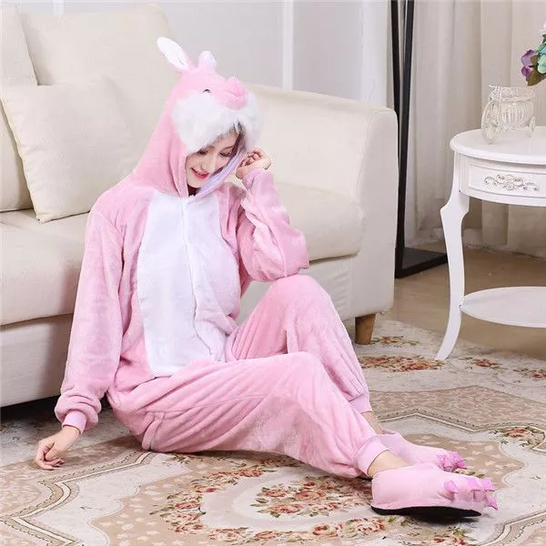 pijama adulto coelho bochecha peluda Pijama Adulto Unicórnio Branco