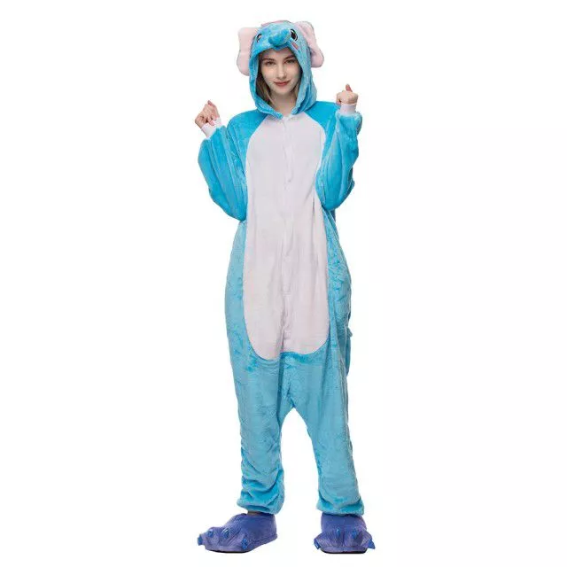 pijama adulto elefante azul Pelúcia Home Cada Um Na Sua Casa Boov Azul 20cm