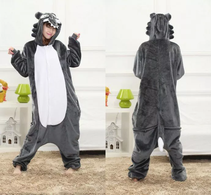 pijama adulto lobo cinza Pijama Pokemon Snorlax besta onesies adulto kigurumi animal tubarão pijamas lemur pijamas pijamas pijamas carnaval fantasias cosplay