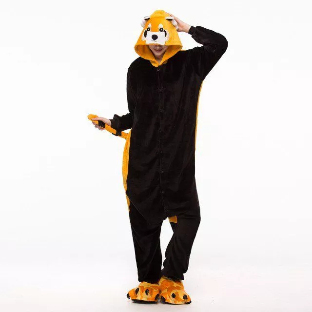 pijama adulto urso preto laranja Pijama Adulto Girafa Fofa