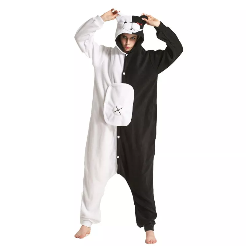 pijama monokuma kigurumis adulto macacao anime urso macacao pijama preto Mochila Anime danganronpa dangan ronpa monokuma náilon mochila grande capacidade estudante mochila de escola feminina mochila de viagem