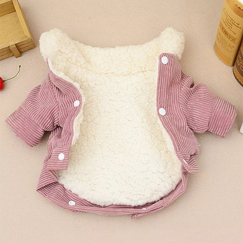 Pink Dog Clothes Winter French Bulldog Dog Clothes For Small Dogs Warm Outfit Pugs Clothing For Chihuahua Clothes Roupa Pet 38S2