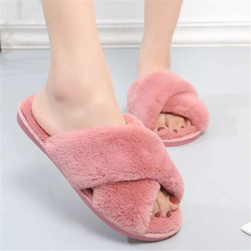 pksaq mulheres chinelos em casa de inverno com pele do falso moda preto rosa Pantufa porquinho rosa Winter Women Warm Indoor Slippers Ladies Fashion Cute Pink Pig Women's Soft Short Furry Plush Woman Comfort Casual Female Shoes