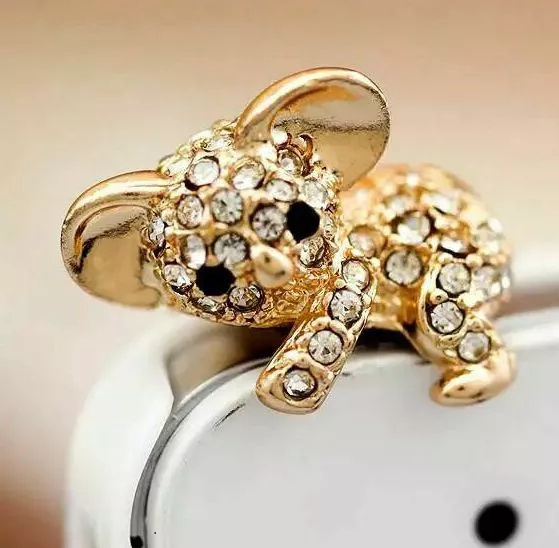 Plug Anti-Poeira Coala Dourado Strass