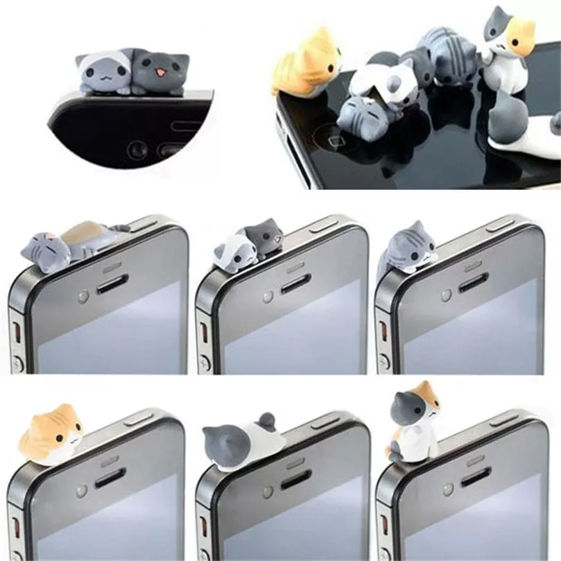 Plug Anti-Poeira Set 6 Peças Gatinhos Neko Atsume 3.5mm