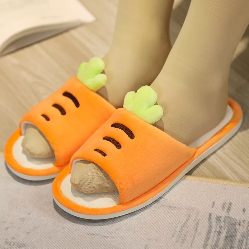 plus size chinelos menina dedo do pe aberto antiderrapante grosso cenoura Pantufa Moda feminina chinelos de inverno quente pele slides das senhoras dos homens meninos meninas casa sapatos salto plano casa interior quarto zapatilla mujer