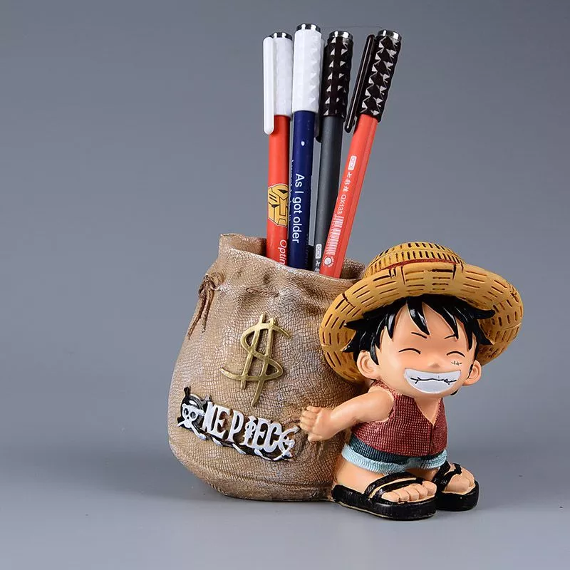 porta caneta anime one piece monkey d luffy 10cm acessorio de mesa Luminária Anime rem re zero starting life in another world figura luz da noite led sensor de toque mudança cor do bebê nightlight para decoração do quarto lâmpada mesa 3d manga presente