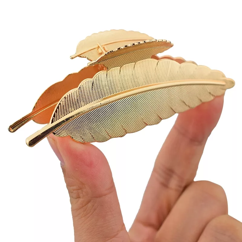 Prendedor de Cabelo Grampo folha grampos de cabelo femininos, grampos de cabelo de strass coreano, grampos de cabelo para mulheres elegantes, acessórios de moda