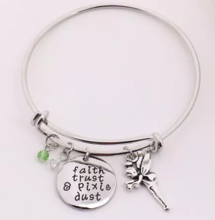 pulseira bracelete peter pan faith trust pixie dust Pulseira Bracelete Peter Pan Faith Trust Pixie Dust