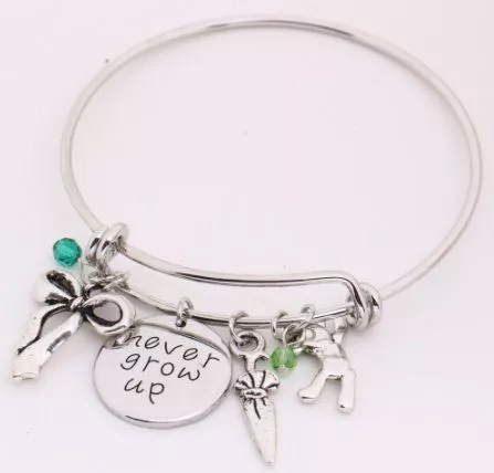 pulseira bracelete peter pan never grow up Colar Peter Pan Tinker Bell Boako zircon lindo anjo colar rosa cor de ouro collier femme asa de cristal tinkerbell fada pingente colar jewelery z4