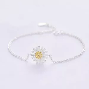 pulseira coreia simples flor selvagem crisantemo 925 sterling silver temperamento Pulseira Kpop bangtan meninos jung kook jungkook pulseira de jóias cadeia frisada pulseira de contas redondas pulseira atacado novo atacado