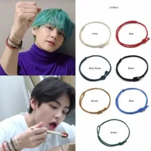 pulseira kpop kim tae hyung corda corrente artesanal pulseira desejo tecido pulseira Action Figure Japonês anime figura super sonico cavaleiro ver figura de ação collectible modelo brinquedos para meninos