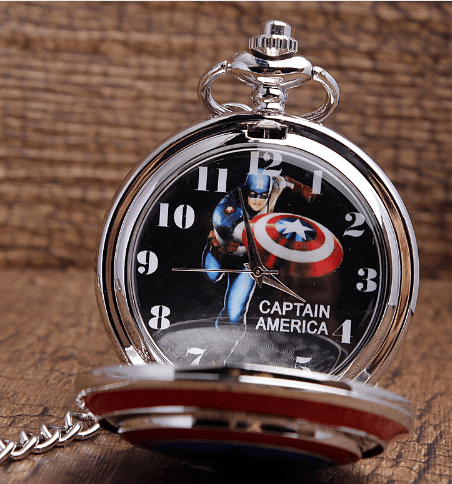 relogio de bolso captain america capitao america quarzt Fidget Hand Spinner Capitão América #03