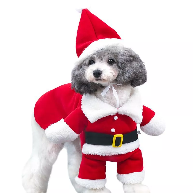 Roupas de cão de estimação roupas de gato engraçado papai noel para cães gatos inverno quente roupas de cão chihuahua pug yorkshire