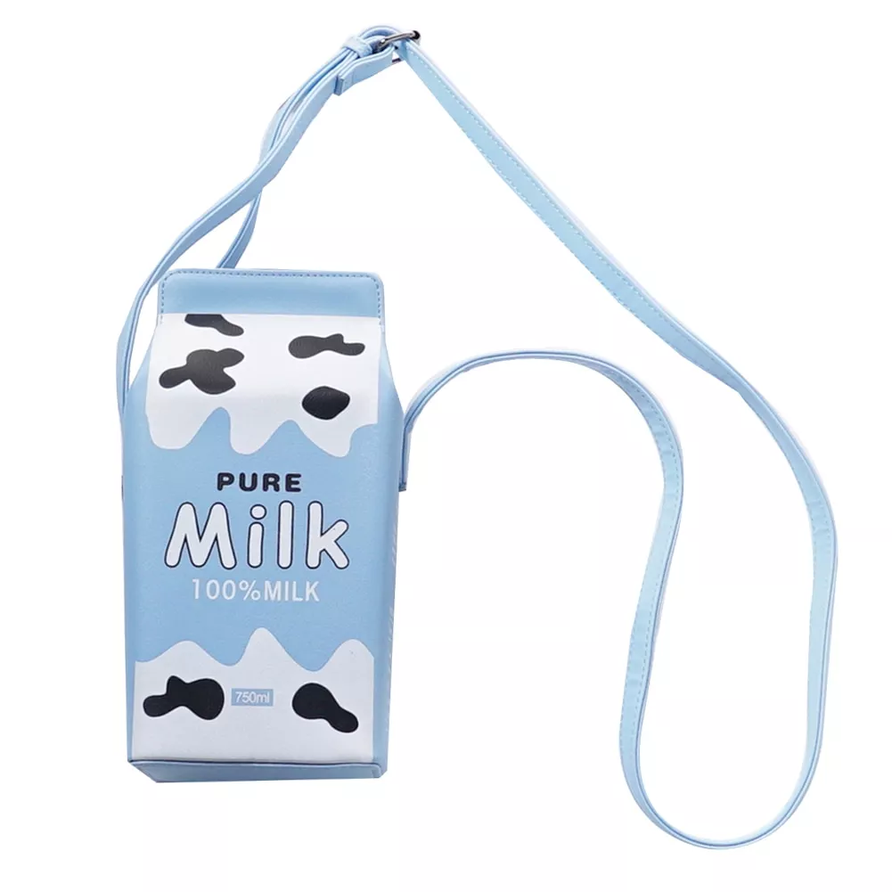 Saco de designer criativo leite crossbody caixa mini bolsa de ombro crianças meninas bonito telefone menina messager saco bolsa marca feminina