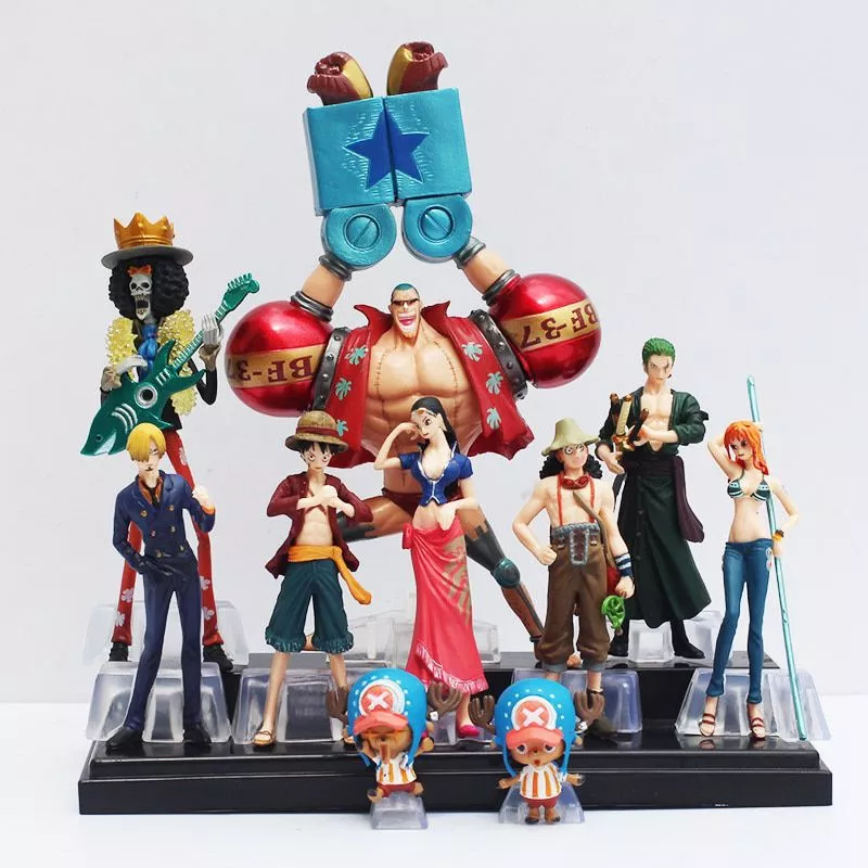 set 10pcs action figure one piece 2 years later luffy nami roronoa zoro hand done Set 10pcs Action Figure One Piece 2 YEARS LATER Luffy Nami Roronoa Zoro Hand-Done Anime 17cm